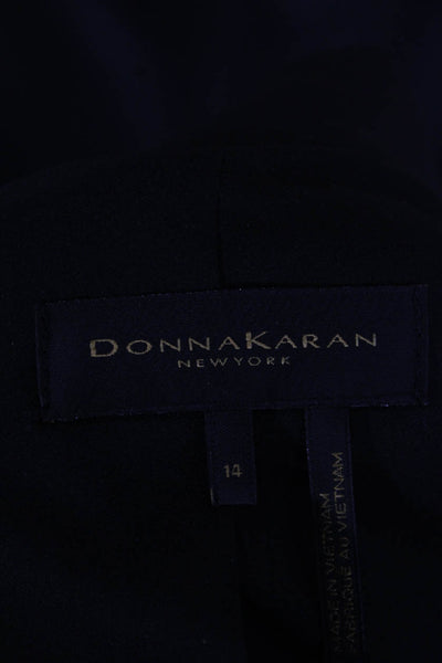Donna Karan New York Womens Pant Suit Blazer Black Polyester Blend Size 14