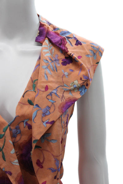 Isabel Marant Womens Basic Sleeveless V Neck Silk Blend Floral Blouse Size 38