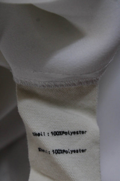L'Agence Women Basic Blouse White Long Sleeve Collared Button Polyester Size S