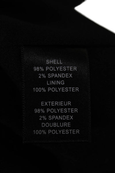 Milly Womens One Shoulder Long Sleeve Black Polyester Blouse Pullover Size M