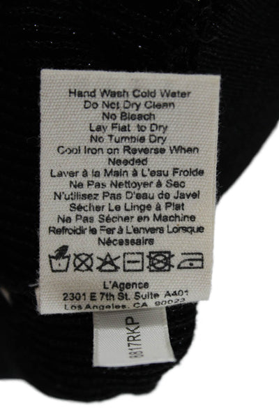 L'Agence Women Wrap Sweater Sleeveless V-Neck Black Petite Size S