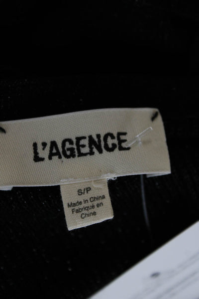 L'Agence Women Wrap Sweater Sleeveless V-Neck Black Petite Size S