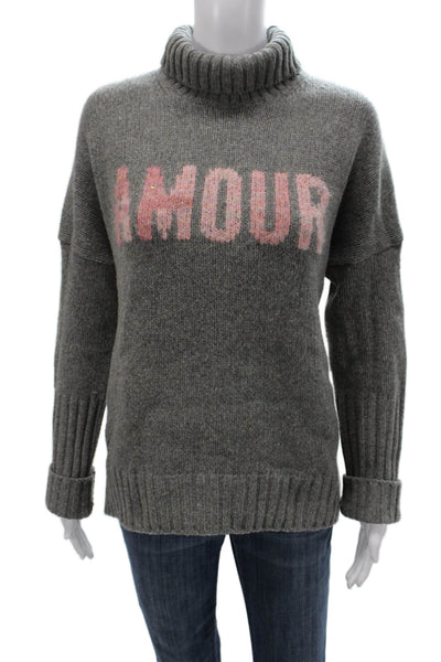 Zadig & Voltaire Womens Merino Wool Turtleneck Pullover Sweater Gray Size S