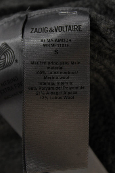 Zadig & Voltaire Womens Merino Wool Turtleneck Pullover Sweater Gray Size S