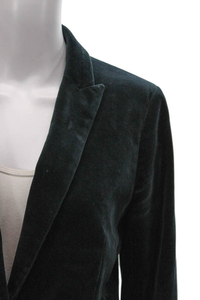 J Crew Women Green Cotton Blazer Long Sleeve Button Size 8