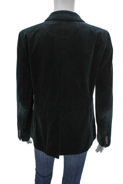J Crew Women Green Cotton Blazer Long Sleeve Button Size 8