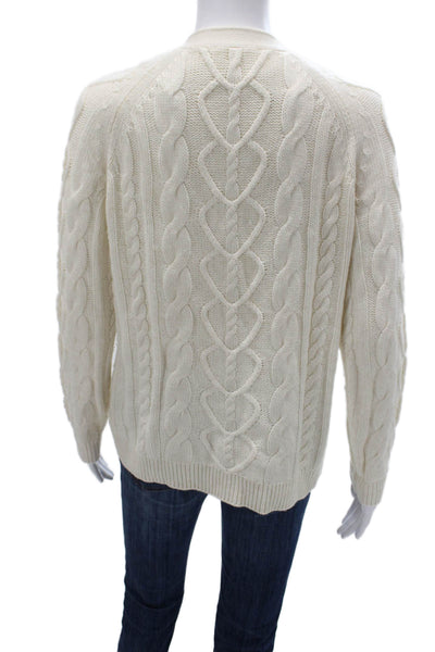 Splendid Women Cardigan Ivory Cable Knit V-Neck Long Sleeve Acrylic Size XS