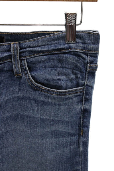 Flying Monkey Womens Skinny High Waist Blue Cotton Jeans Button Size 28