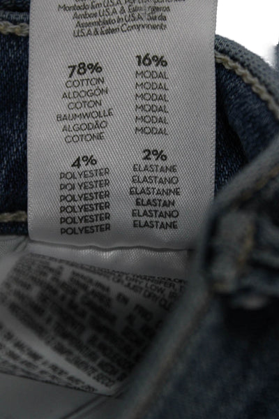 Mother Womens Ankle High Waist Jeans Blue Cotton Blend Zip Size 27