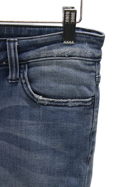 Flying Monkey Womens Skinny Jeans Blue Mid Rise Button Cotton Blend Size 27