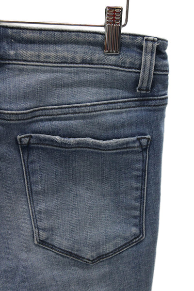 Flying Monkey Womens Skinny Jeans Blue Mid Rise Button Cotton Blend Size 27