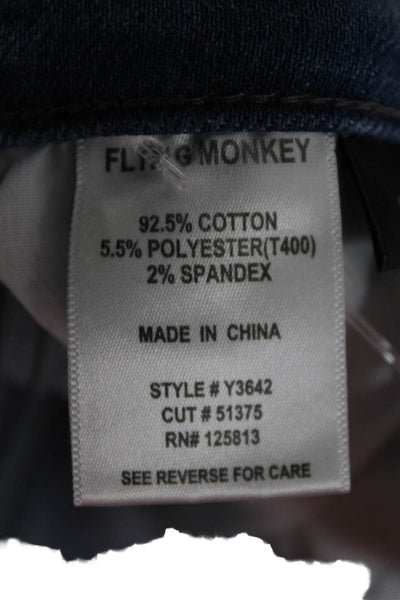Flying Monkey Womens Skinny Jeans Blue Mid Rise Button Cotton Blend Size 27