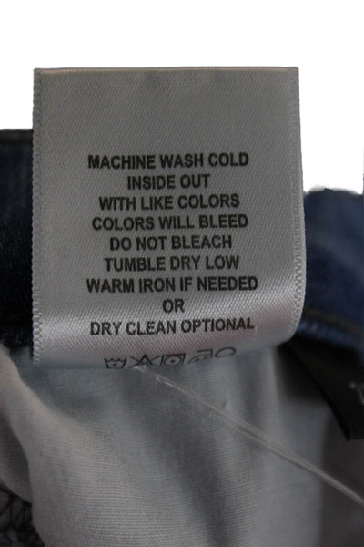 Flying Monkey Womens Skinny Jeans Blue Mid Rise Button Cotton Blend Size 27