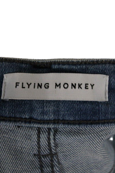 Flying Monkey Womens Skinny Jeans Blue Mid Rise Button Cotton Blend Size 27