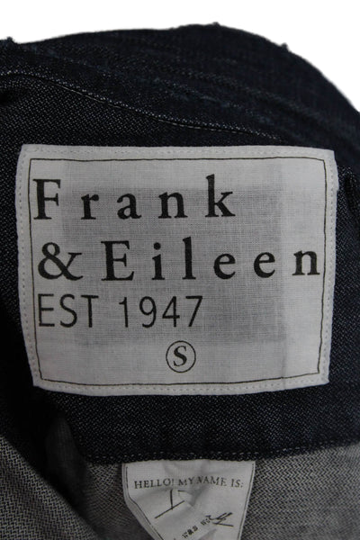 Frank & Eileen Women Basic Collared Button-Up Blue Cotton Long Sleeve Size S