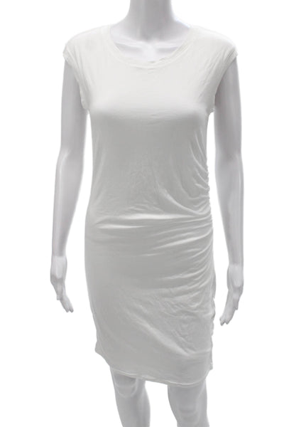 Athleta Womens T-Shirt Dress White Pima Cotton Short Sleeve Size S