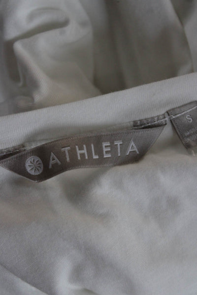 Athleta Womens T-Shirt Dress White Pima Cotton Short Sleeve Size S