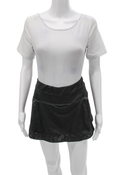 Athleta Women Athletic Black Polyester Pull On Short Skort Size S