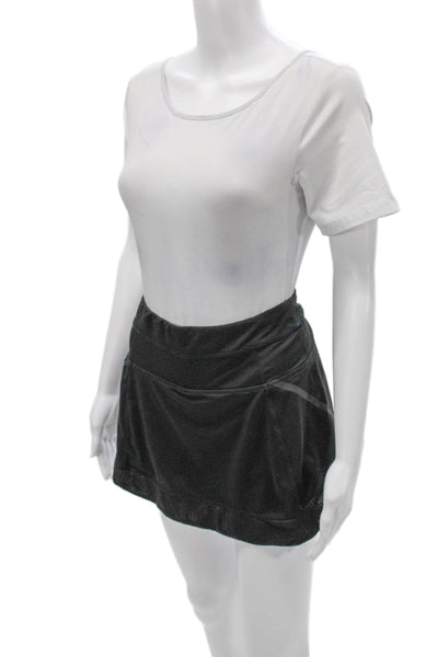 Athleta Women Athletic Black Polyester Pull On Short Skort Size S
