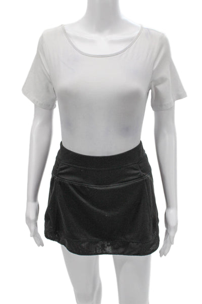 Athleta Women Athletic Gray Polyester Short Skort Size S