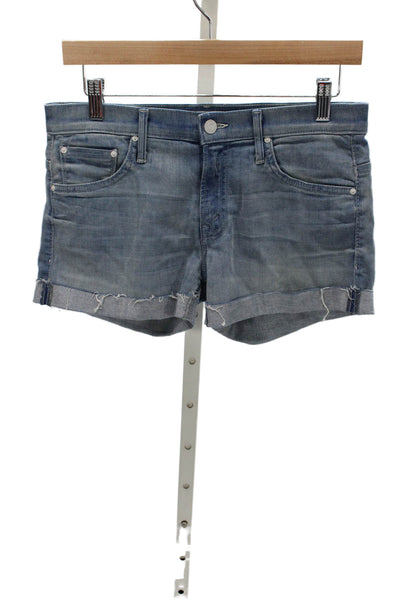 Mother Womens Cut-Off Shorts Blue Button Cotton Size 25