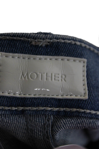 Mother Womens Cut-Off Shorts Blue Button Cotton Size 25