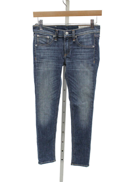 Rag & Bone Womens Capri Jeans Blue Low Rise Cotton Blend Size 25