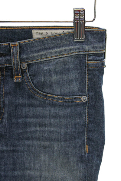 Rag & Bone Womens Capri Jeans Blue Low Rise Cotton Blend Size 25