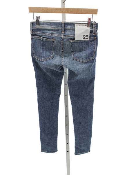 Rag & Bone Womens Capri Jeans Blue Low Rise Cotton Blend Size 25