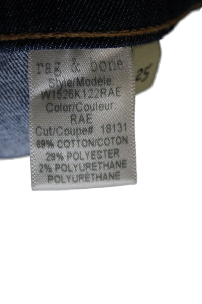 Rag & Bone Womens Capri Jeans Blue Low Rise Cotton Blend Size 25