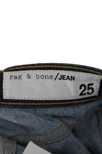 Rag & Bone Womens Capri Jeans Blue Low Rise Cotton Blend Size 25