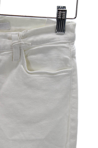 J Brand Womens Cropped White Jeans Cotton Mid Rise Size 25