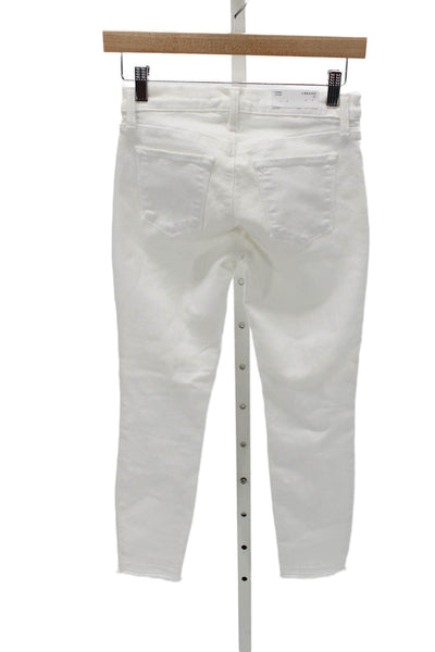 J Brand Womens Cropped White Jeans Cotton Mid Rise Size 25