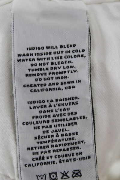 J Brand Womens Cropped White Jeans Cotton Mid Rise Size 25