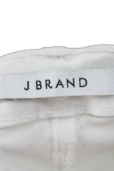 J Brand Womens Cropped White Jeans Cotton Mid Rise Size 25