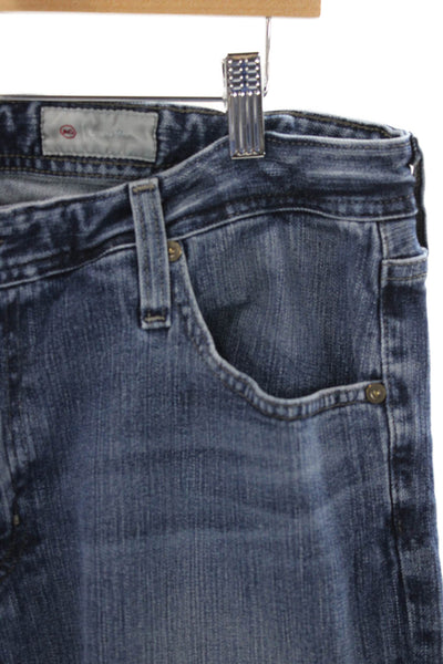 AG Adriano Goldschmied Mens Straight Blue Jeans Button Inseam 34 Size 38