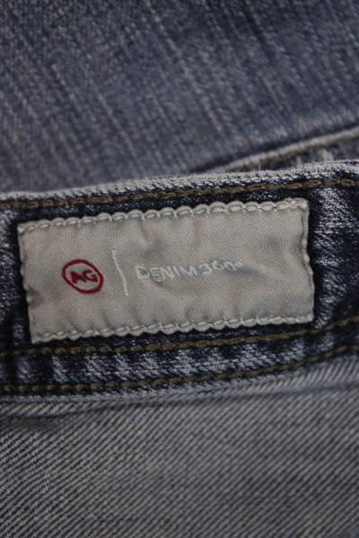 AG Adriano Goldschmied Mens Straight Blue Jeans Button Inseam 34 Size 38