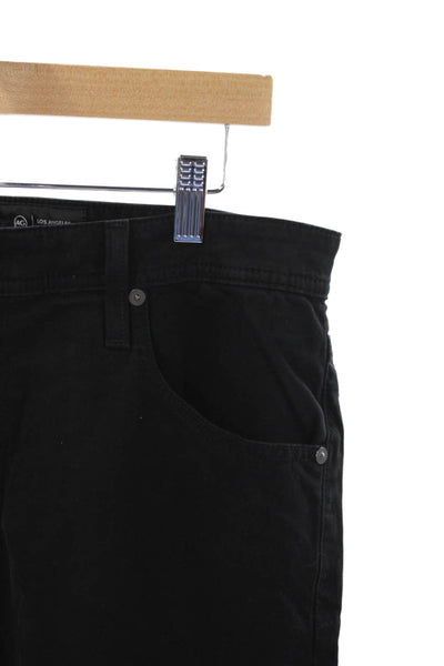AG Adriano Goldschmied Mens Straight Black Cotton Jeans Size 36