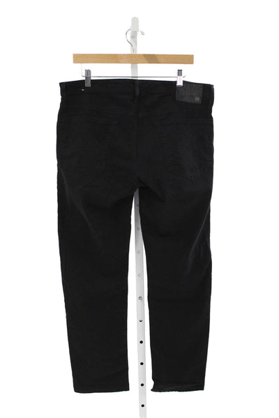 AG Adriano Goldschmied Mens Straight Black Cotton Jeans Size 36