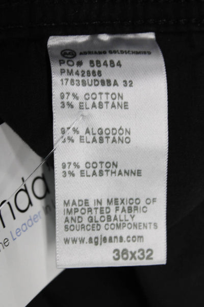 AG Adriano Goldschmied Mens Straight Black Cotton Jeans Size 36