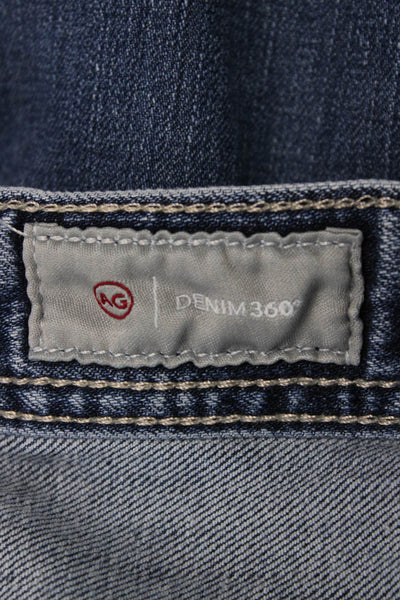 AG Adriano Goldschmied Mens Straight Jeans Blue Button Size 38