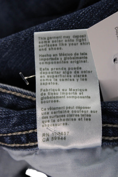 AG Adriano Goldschmied Mens Straight Jeans Blue Button Size 38