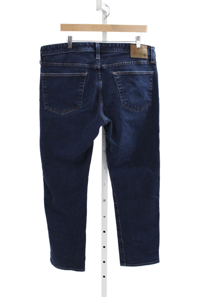 AG Adriano Goldschmied Mens Straight Jeans Blue Cotton Button Fly Size 38
