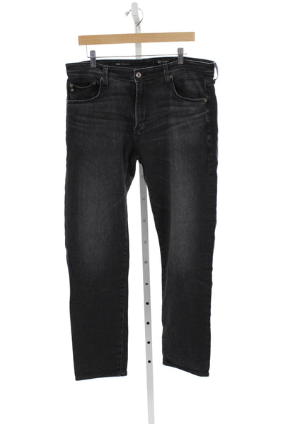 AG Adriano Goldschmied Mens Black Tapered Jeans Cotton Size 36