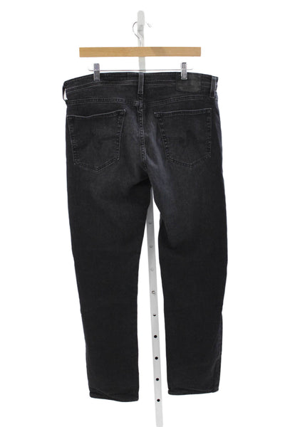 AG Adriano Goldschmied Mens Black Tapered Jeans Cotton Size 36