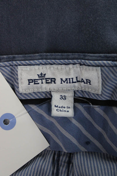 Peter Millar Mens Chino Pants Blue Cotton Button Size 38