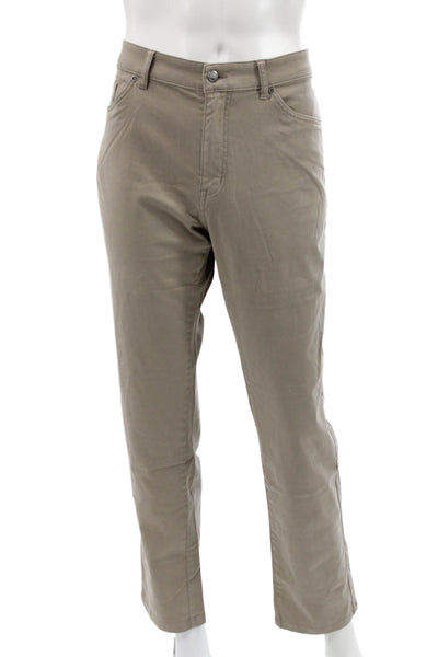 Peter Millar Mens Chino Pants Beige Button Cotton Blend Size 36