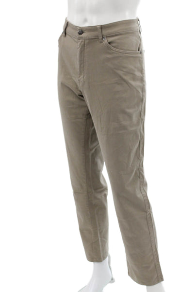 Peter Millar Mens Chino Pants Beige Button Cotton Blend Size 36