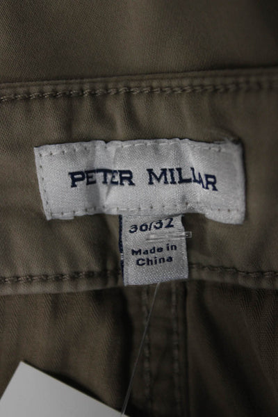 Peter Millar Mens Chino Pants Beige Button Cotton Blend Size 36