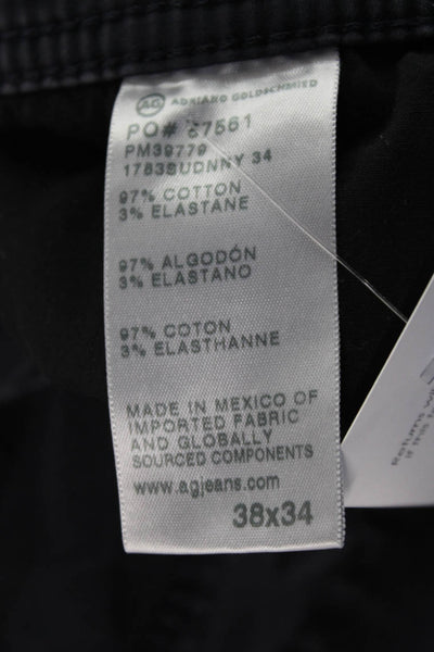 AG Adriano Goldschmied Mens Straight Jeans Blue Cotton Blend Button Size 38